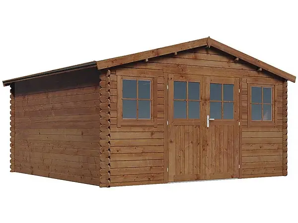 Meilleur Prix Abri de jardin bois traité autoclave marron "Lormont" - 21,2 m² - 28 mm HABITAT ET JARDIN