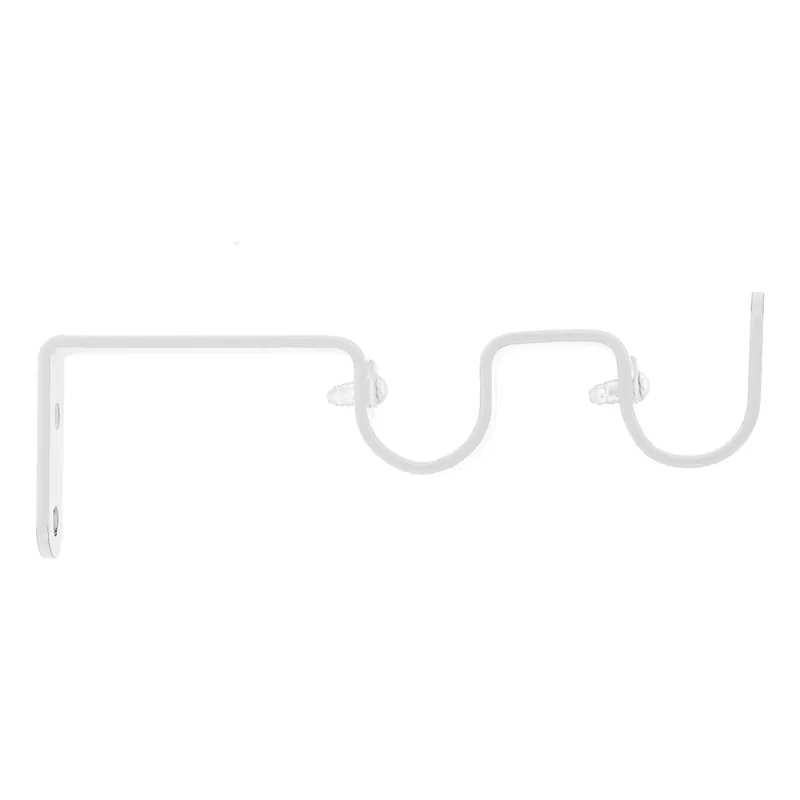 Usine Directe Support ouvert double longueur en métal diam 20 mm Finition Blanc brillant - MOBOIS