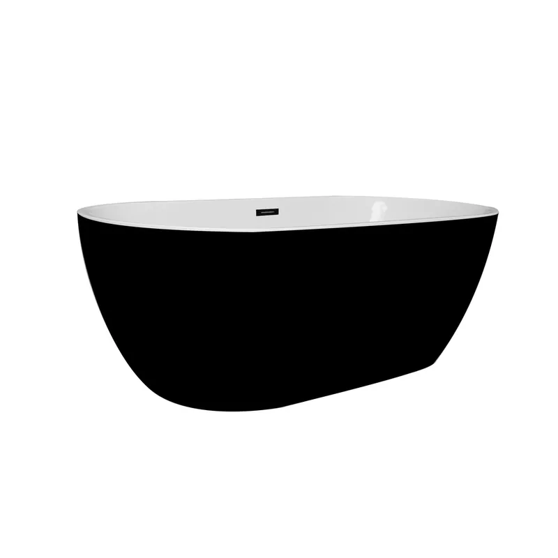 Acheter En Ligne Baignoire îlot ovale noire 180 x 80 cm Orelia BALNEO