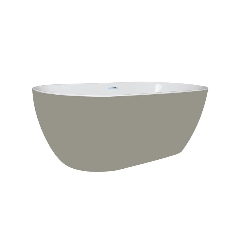 Promotion Saisonnière Baignoire îlot ovale taupe 170 x 80 cm Orelia BALNEO