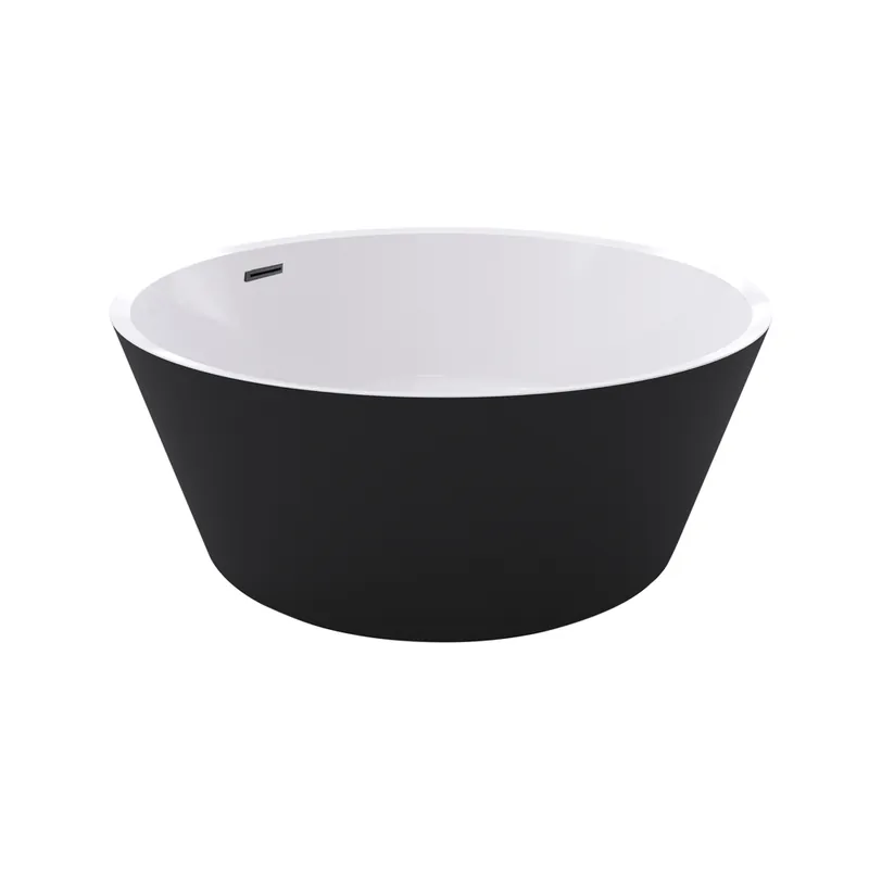 Baignoire îlot ronde noire diamètre 140 cm Ciarra BALNEO Vente Flash