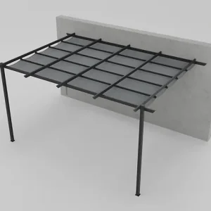 Top Vente Pergola adossée Camus - Gris - 3x3m - H.240xL.300xP.300cm ELSEALU