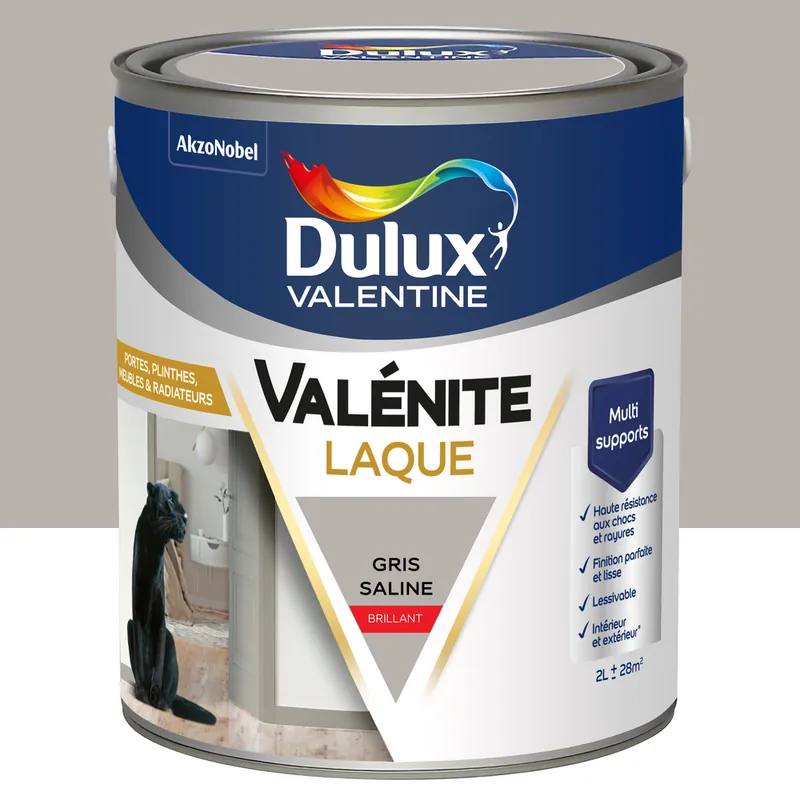 Retour Gratuit Peinture Boiseries Laque Acrylique Valénite Gris Saline Brill 2 L - DULUX VALENTINE