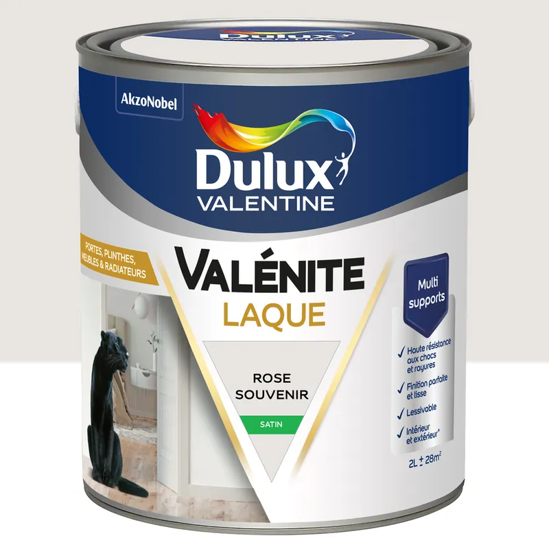 Authentique Peinture Boiseries Laque Acrylique Valénite Dulux Valentine Rose Souvenir Satin 2 L