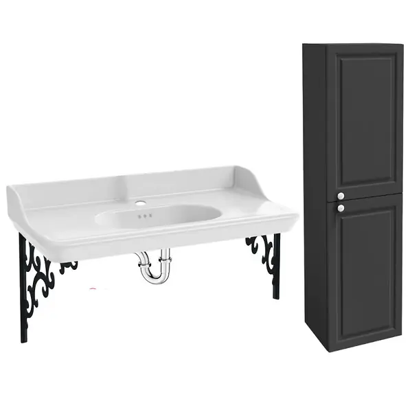 Pack plan vasque suspendu Cléo 1889 + colonne droite + siphon chromé JACOB DELAFON Solde