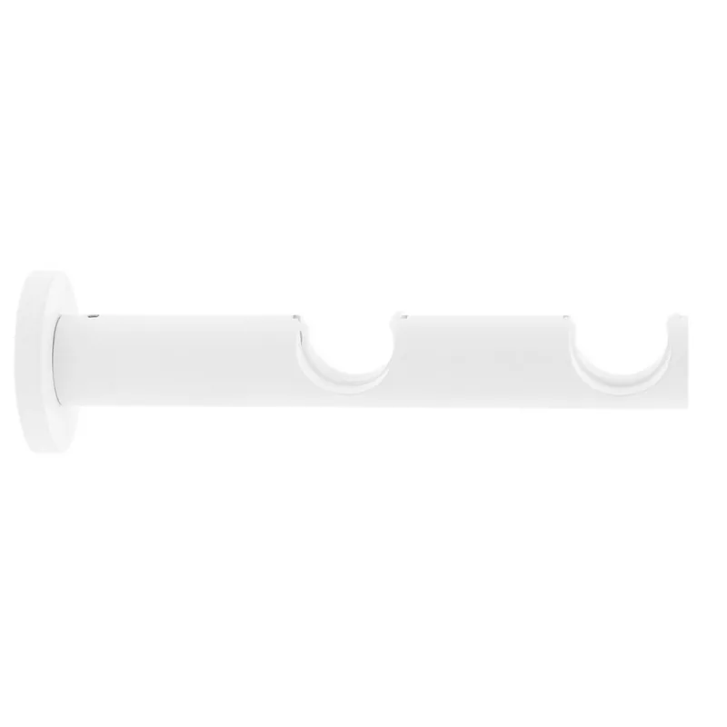 Support ouvert double longueur en métal diam 28mm Finition Blanc Pas Cher