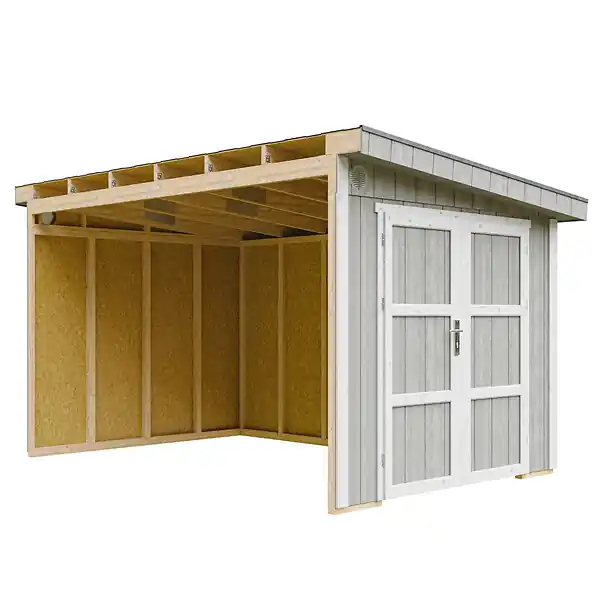 Abri de Jardin Qualité Premium 8,68 m² - H231x248x412 cm - Sans plancher e paroi latérale - Timbela M939B-TUNDRA GREY Meilleur Prix