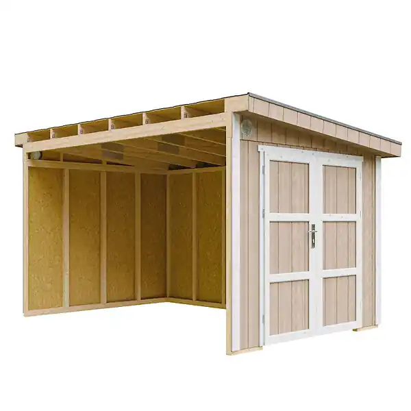 Nouvel Arrivage Abri de Jardin Qualité Premium 8,68 m² - H231x248x412 cm - Sans plancher e paroi latérale - Timbela M939B-TERRA BROWN