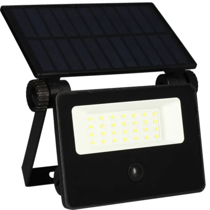 Projecteur extérieur LED solaire + détecteur de mouvements Circus noir IP44 1500 lumens blanc neutre - ARLUX Vente Directe