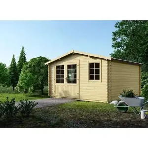 Marque Abri de jardin en bois - 16m2 - 4x4m - Ep. 40mm - Couleur naturel - DOM371 ALTANKA