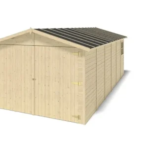 Garage en bois - 18.19m2 - 3.05x5.91m - Ep. 18mm - couleur naturel - GAR29 ALTANKA Soldes