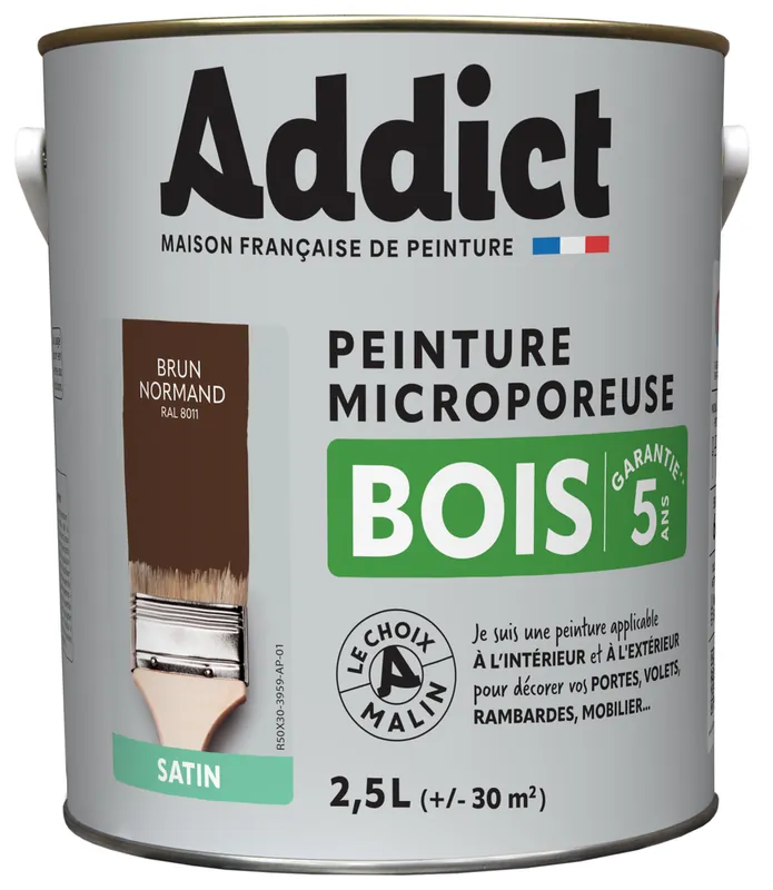 ADDICT Peinture Bois Satin 2.5 L brun Ral 8011 Achetez Aujourd'hui