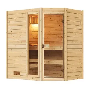 Sauna d‘angle VALIDA 1 GTF en épicéa - L.189xH.203.5xP.139cm WEKA Expédition Rapide