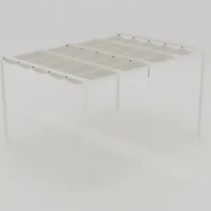 Satisfait Ou Remboursé Pergola autoportante en aluminium - 3x3m - Blanc et beige ELSEALU