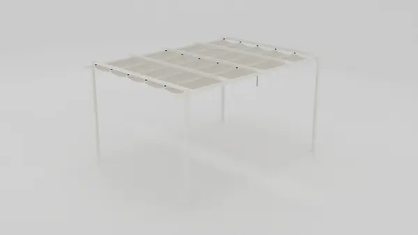 Satisfait Ou Remboursé Pergola autoportante en aluminium - 3x3m - Blanc et beige ELSEALU