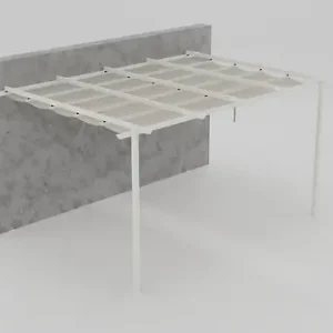 Pergola adossée alu Camus - Blanc - H.240xL.400xP.300cm ELSEALU Expédition Rapide