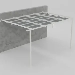 Retour Gratuit Pergola adossée alu Camus - Blanc - H.240xL.400xP.300cm ELSEALU