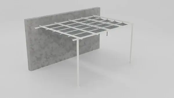 Retour Gratuit Pergola adossée alu Camus - Blanc - H.240xL.400xP.300cm ELSEALU