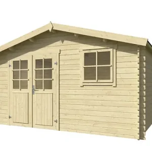 Abri de jardin en bois Elma - 28mm - L.415.5xP.370xH.245cm LASITAMAJA Prix Choc