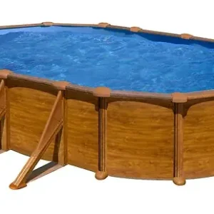 Marque Piscine ovale acier - Imitation bois - L.634xl.399xH.132cm GRE