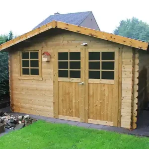 Abri de jardin bois Chimay - Vert - L.358xH.239.2xP.298cm SOLID Nouveauté