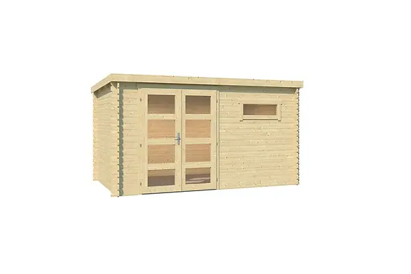 Meilleur Choix Abri de jardin bois Augusta 28mm - toit plat - L.380xl.230cm LASITAMAJA