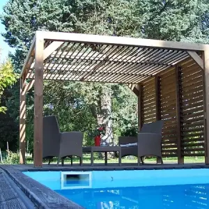 Pergola en bois - 10.67m² - L.341xP.313cm HABRITA Quantité Limitée