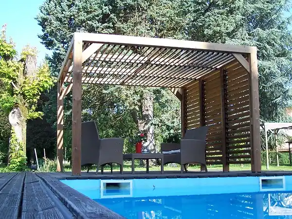 Pergola en bois - 10.67m² - L.341xP.313cm HABRITA Quantité Limitée