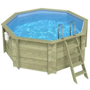 Livraison Express Piscine hors sol en bois CORAL 3.25 x 3.25 - H.1.18 m, bleu pâle, autoportante - sans dalle - BAS7301OSP ALTANKA