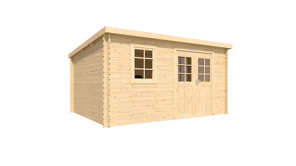 Dernier Modèle Abri bois Vallo Modern SU - 8.4m² - L.398xH.203.5xl.248cm CERLAND