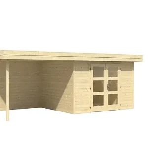 Offre Exclusive Abri de jardin bois Chatel 5 avec extension - L.595xP.310cm LASITAMAJA