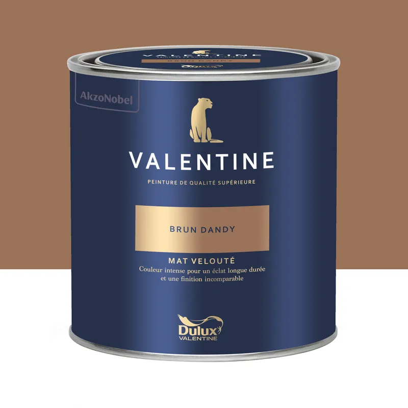 Satisfait Ou Remboursé Peinture Valentine Mat Velouté Brun Dandy 0,5L - DULUX VALENTINE