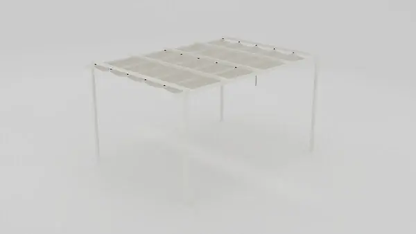 Paiement Sécurisé Pergola autoportante Camus en aluminium 4x3m - Blanc - Toile beige - H.240xL.400xP.300cm ELSEALU