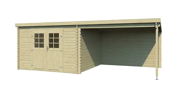 Meilleur Prix Abri jardin bois Elody extension - L.601xH.205xP.319cm LASITAMAJA