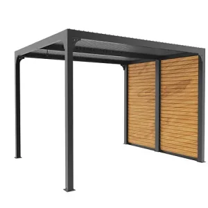 Pergola bioclimatique alu autoportante - L.240xP.300cm HABRITA Haute Qualité