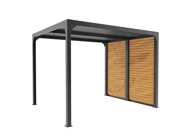 Pergola bioclimatique alu autoportante - L.240xP.300cm HABRITA Haute Qualité