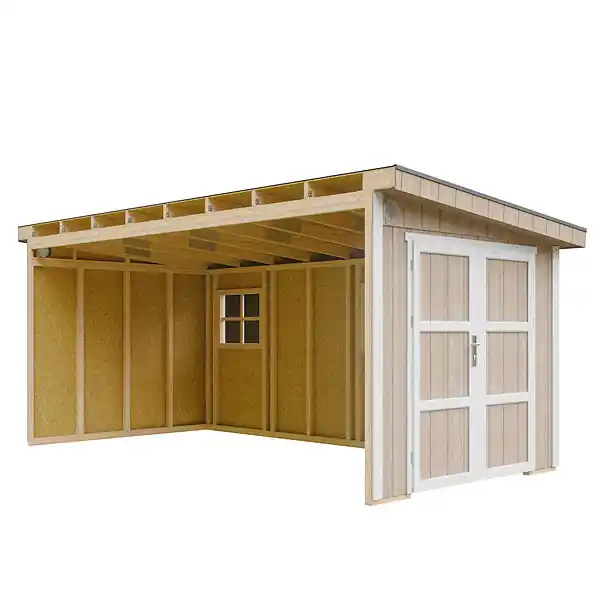 Abri de Jardin Qualité Premium 11,47 m² - H231x248x530 cm - Sans plancher e paroi latérale - Timbela M940B-TERRA BROWN Prix Bas