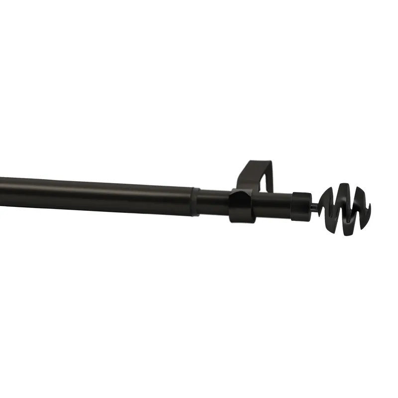 Achetez Aujourd'hui Kit de tringle à rideaux extensible en métal de 1.20 à 2.10 m diam 16 mm Finition Noir mat - MOBOIS