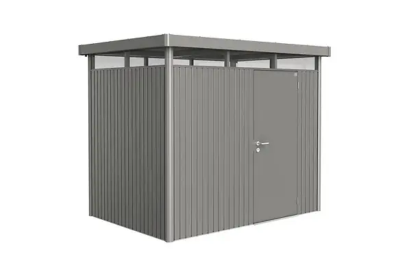 Abri acier HighLine H2 - Gris quartz - L.275xH.222xP.195cm BIOHORT Pas Cher