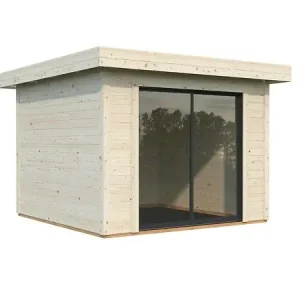 Studio de jardin en bois Lydia - L.329xP.351xH.237cm WHITE WOOD Jusqu'à Épuisement Des Stocks