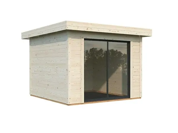 Studio de jardin en bois Lydia - L.329xP.351xH.237cm WHITE WOOD Jusqu'à Épuisement Des Stocks