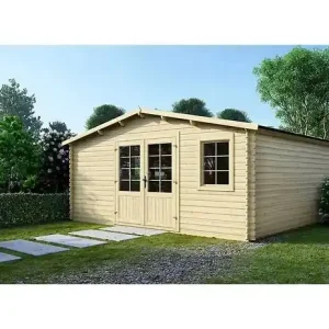 Promotion Saisonnière Abri de jardin en bois - 25m2 - 5x5m - Ep. 28mm - Couleur naturel - DOM591 ALTANKA