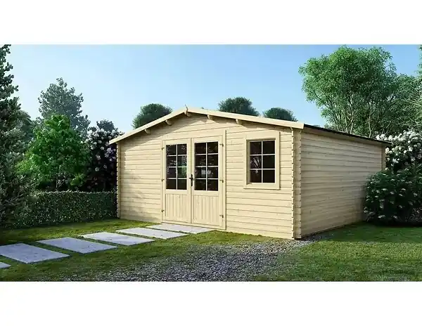 Promotion Saisonnière Abri de jardin en bois - 25m2 - 5x5m - Ep. 28mm - Couleur naturel - DOM591 ALTANKA