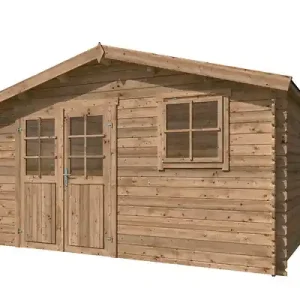 Must-Have Abri de jardin en bois ELMA 28mm - L.415.5xH.245xP.370cm LASITAMAJA