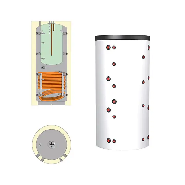 Dernier Modèle Ballon combiné avec stockage eau chaude sanitaire 800 L 1 échangeur acier - THERMADOR - BSEBM0800HE