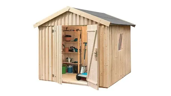 Marque Abri de jardin en bois 349 T3 Suédois brut - L.277xH.230xP.286cm WEKA