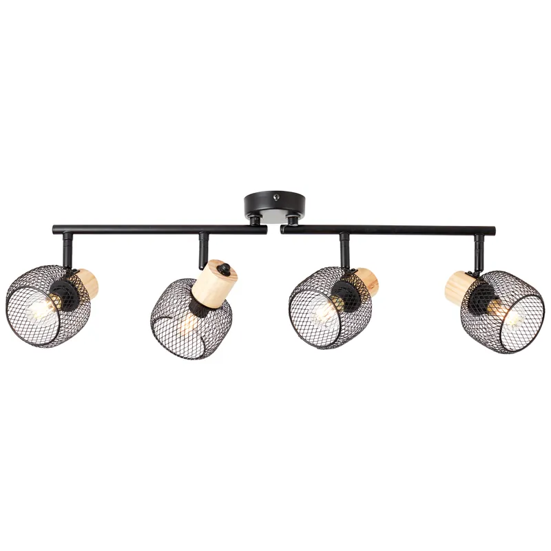 Arc métal et bois E14 4X25W GIADA BRILLIANT Bon Plan