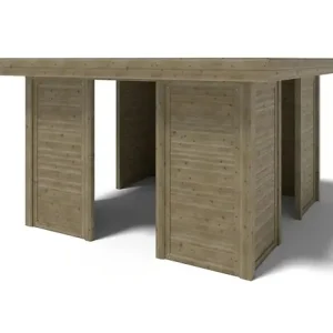 Pergola de jardin 4.04x4.04m avec panneaux - traité - ALT133 ALTANKA Prix Bas