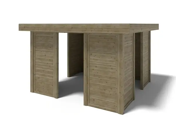 Pergola de jardin 4.04x4.04m avec panneaux - traité - ALT133 ALTANKA Prix Bas