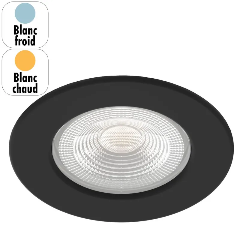 Spot LED encastrable salle de bain IP65 et BBC dimmable Noir - EF5 ARIC Must-Have